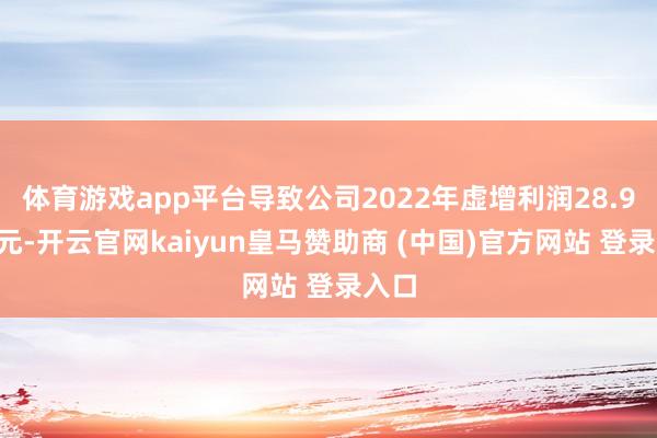 体育游戏app平台导致公司2022年虚增利润28.91万元-开云官网kaiyun皇马赞助商 (中国)官方网站 登录入口